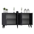 Consola, Olivia, Moda, 150x79x40 cm, PAL , Antracit / Argintiu