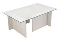 Masuta de cafea, Nordure, Vetrino, 105x40x65 cm, Sticla temperata , Alb