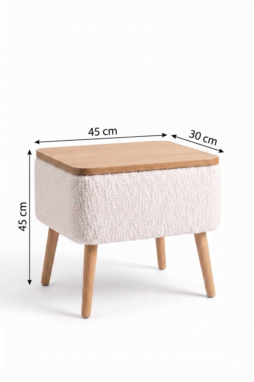Noptiera, Hanah Home, Nivo, 45x45x30 cm, Negru — imaginea 3