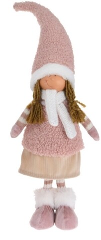 Decoratiune Girl Standing, 16x10x56 cm, plus, roz