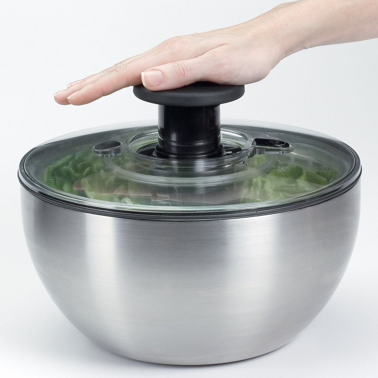 Uscator salata, inox,  26cm/5L, "SteeL" - OXO - imagine 2