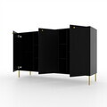 Comoda ADRK, Tili 3D 6P, 157.7x40.8x95 cm, PAL laminat, negru