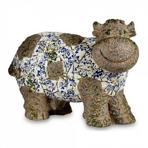 Decoratiune Cow mosaic, Ibergarden, 18.5x33.5x46.5 cm, polirasina, multicolor