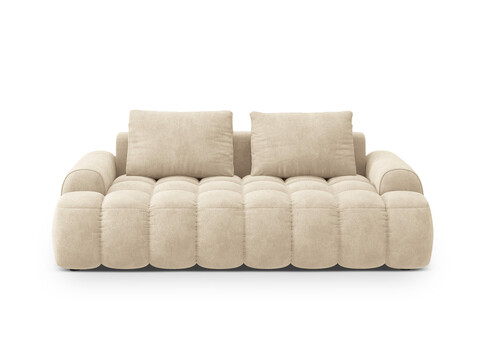Canapea 3 locuri, Linz, Cosmopolitan Design, 200x100x84 cm, catifea, bej deschis