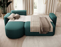 Coltar extensibil stanga 4 locuri ELTAP, Aurumm, 285x180x92 cm, lemn/poliester, verde inchis