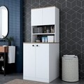 Dulap pentru masina de spalat, Wren,  KD102 - 2160, 70 x 183.6 x 72.6 cm, pal melaminat, alb/nuc