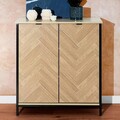Comoda Swen, Homla, 80x40x88 cm, MDF/metal, natur