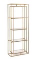 Biblioteca Elenor, Bizzotto, 68 x 28 x 172.5 cm, otel/sticla, auriu