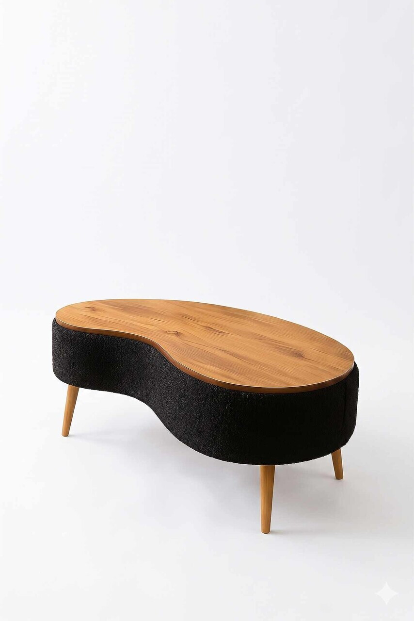 Masuta de cafea, Hanah Home, Vera, 98x45x50 cm, Negru — imaginea 2