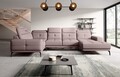 Coltar stanga 6 locuri ELTAP, LT-101GO, Neviro, 350x201x77 cm, lemn/poliester, roz deschis