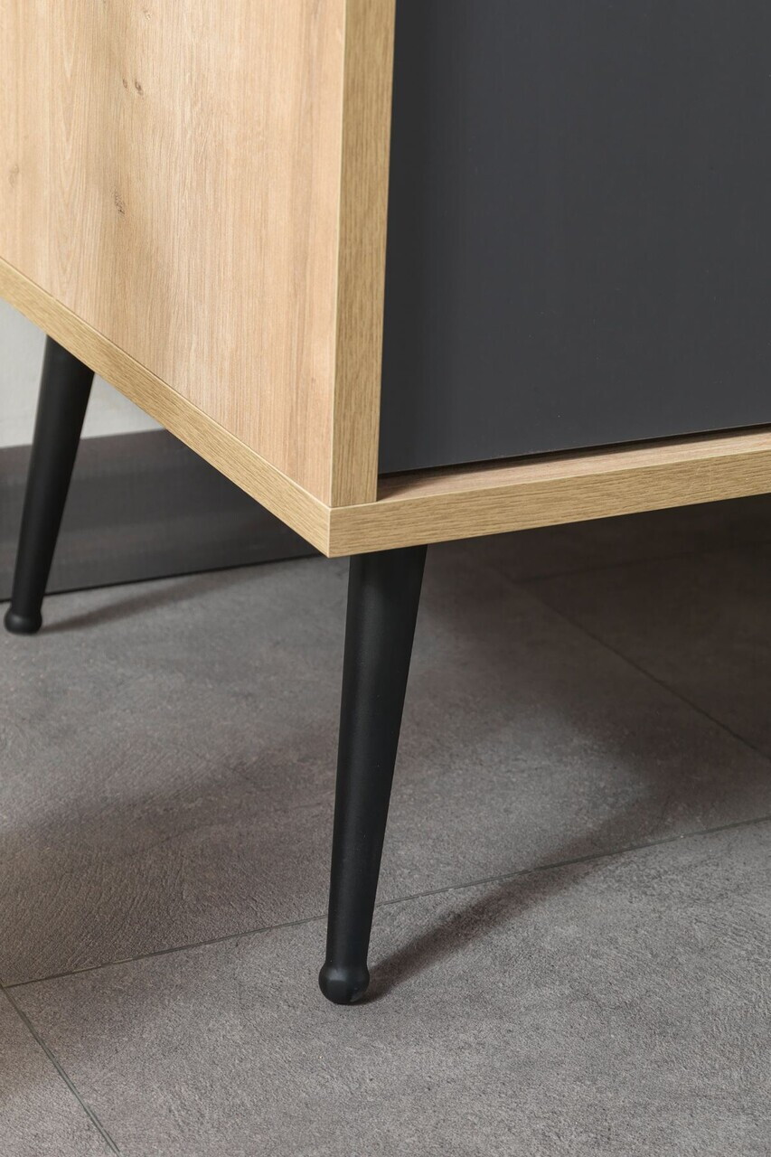 Consola, Hanah Home, Şile 4609, 160x83x44 cm, PAL, Stejar safir / Antracit — imaginea 7