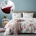Lenjerie de pat pentru o persoana, Magnolia Tree 01, 3 piese, 160 x 220 cm, 100% bumbac, multicolora