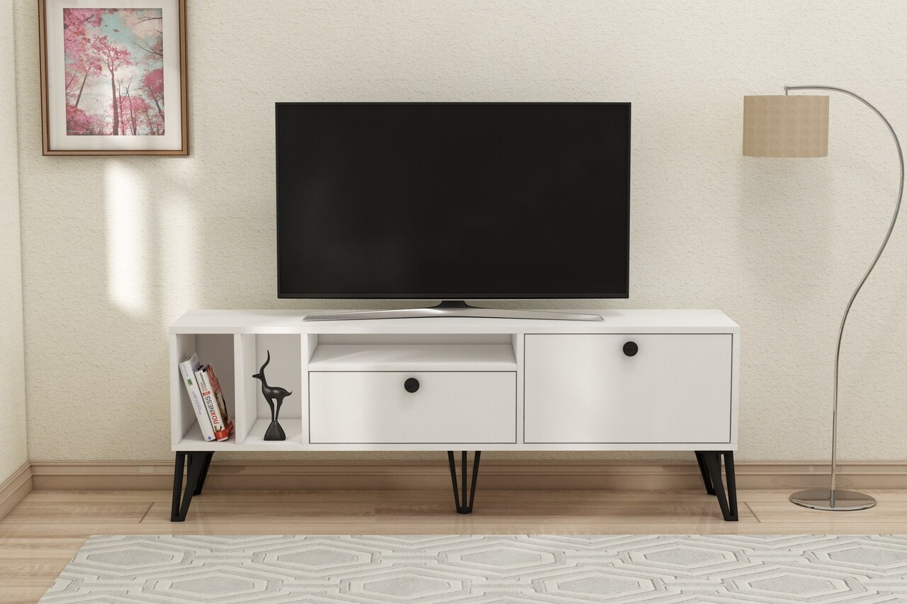 Comoda TV, Coraline, Aris, 150x53x35 cm, PAL, Alb