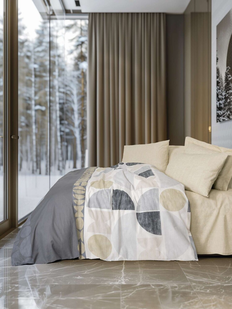 Lenjerie de pat dubla (DE) L'essentiel Maison Formo Bej