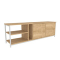 Comoda TV, Retricy, Primrose, 160x35.3x50.8 cm, PAL, Stejar alb
