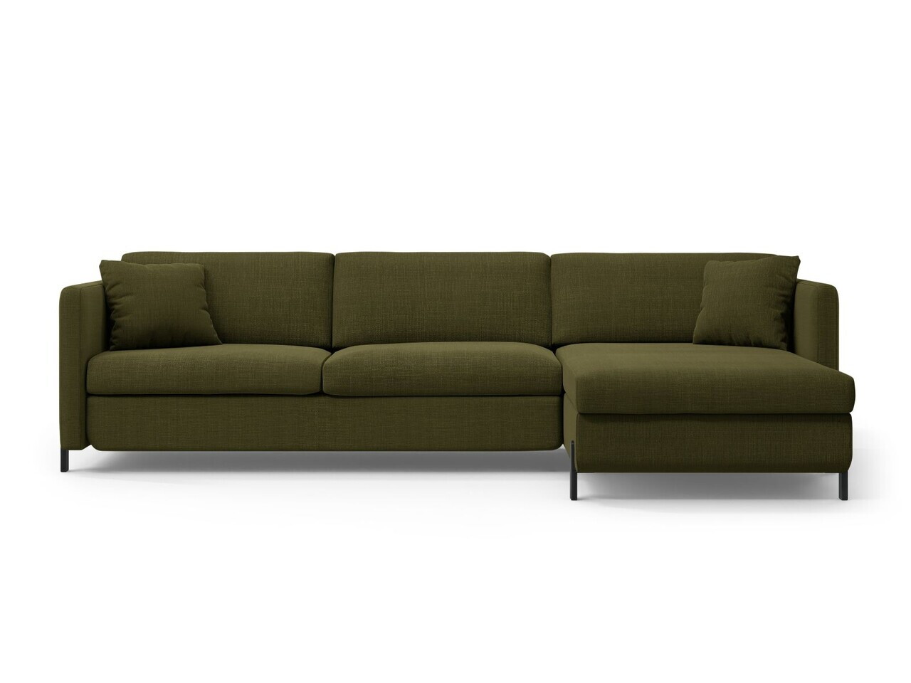 Coltar extensibil dreapta 4 locuri, Gloria, Micadoni Home, 266x170x88 cm, tesatura structurata, verde