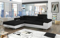 Coltar extensibil stanga 4 locuri ELTAP, Armd-19, Armando, 289x203x85 cm, lemn/poliester, negru/alb