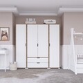 Dulap pentru haine, Miwood, Nisan 1600-024, Nuc deschis / Alb