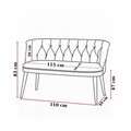 Set fotoliu extensibil și canapea cu 2 locuri (3 piese), Atelier del Sofa, 281ELR1219, Bej