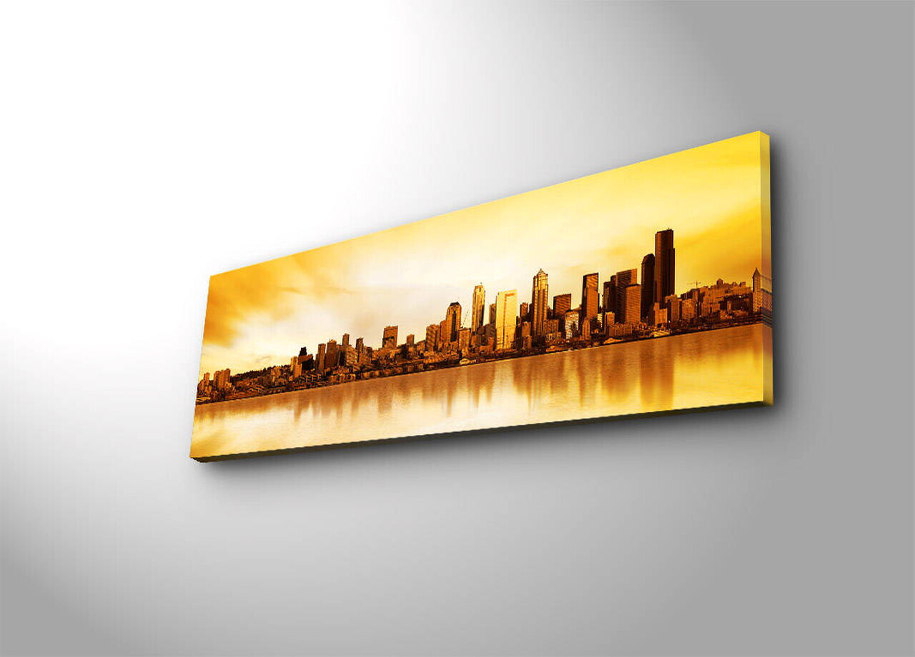 Tablou decorativ cu lumina LED, 3090DACT-17, PÂNZĂ DIN PIELE ÎNTOARSĂ, 30 x 90 cm, Multicolor — imaginea 4