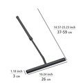 Racleta pentru baie cu maner telescopic Telescopic, Wenko, 26x3x37-59 cm, inox/cauciuc, negru