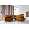 Coltar extensibil dreapta 4 locuri ELTAP, RT-45NU, Noble, 255x201x100 cm, lemn/poliester, mustar