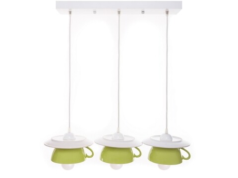 Lustra afternoon tea, deco republic, e27, 3x60w, ceramica, verde deschis