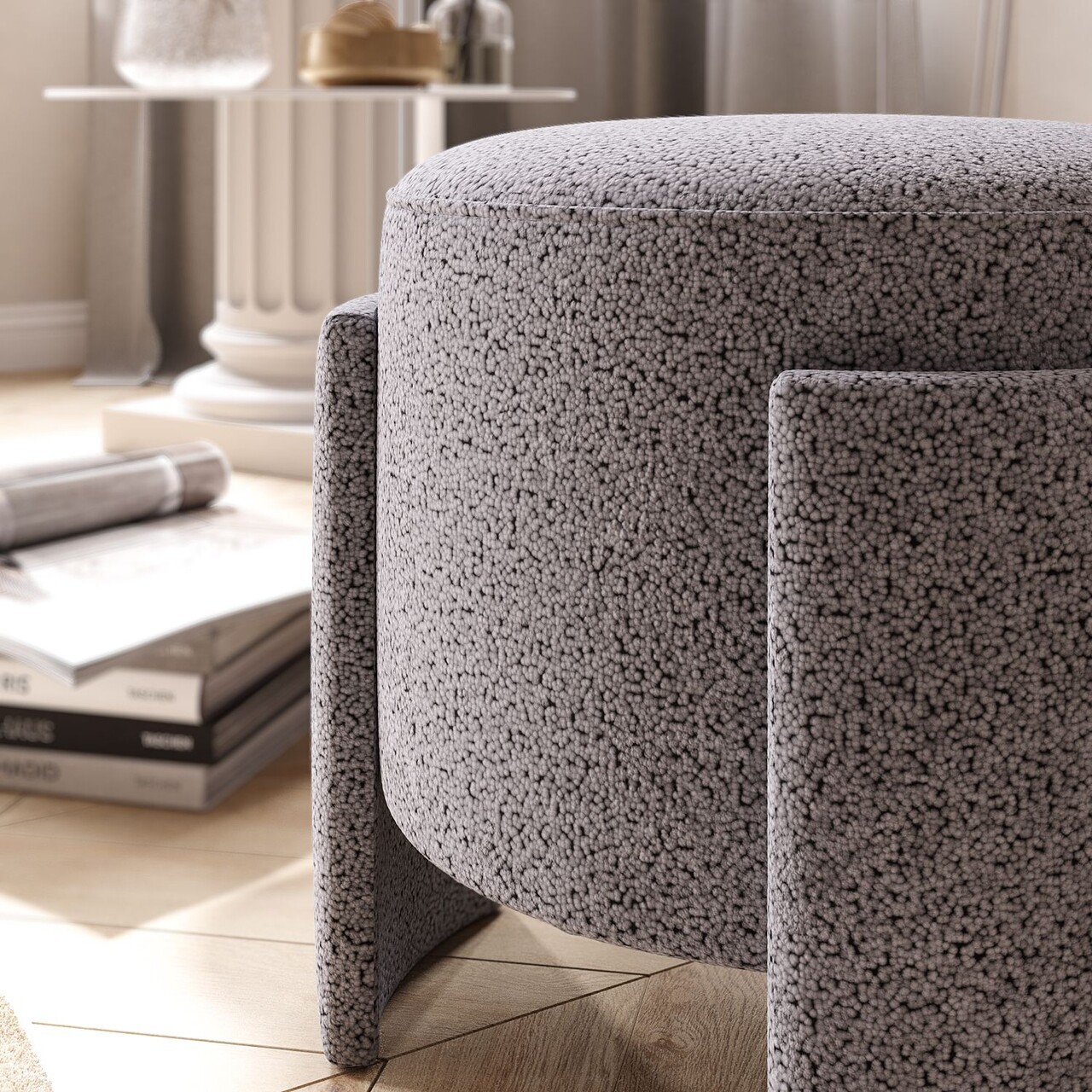 Taburet, Atelier del Sofa, 774BNT1103, 28 Spumă gri DNS/14 Spumă albă DNS, Gri - view 6