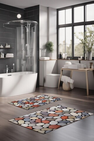 Set covorase de baie, Cartwright, CT-5199, Poliester, Multicolor