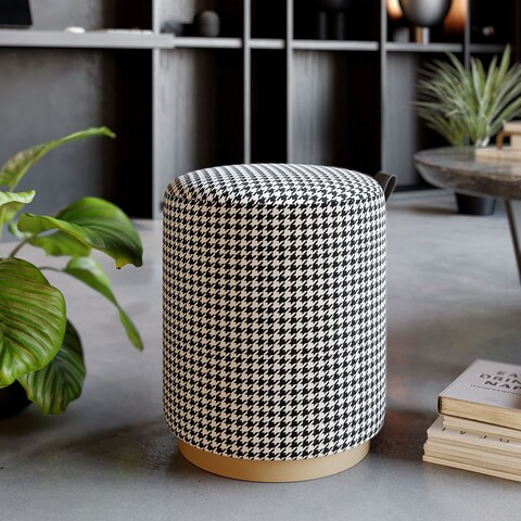 Bancheta, Atelier del Sofa, 774BNT1105, Cadru: PAL BRUT/PLOP, Alb/Negru