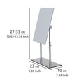 Oglinda cosmetica cu inaltime reglabila, Wenko, Pinerolo, 23 x 10 x 27-35 cm, inox/sticla