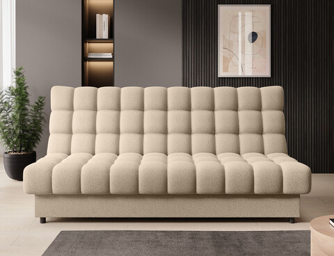 Canapea extensibila 3 locuri ELTAP, Clareta, 197x95x96 cm, lemn/poliester, bej
