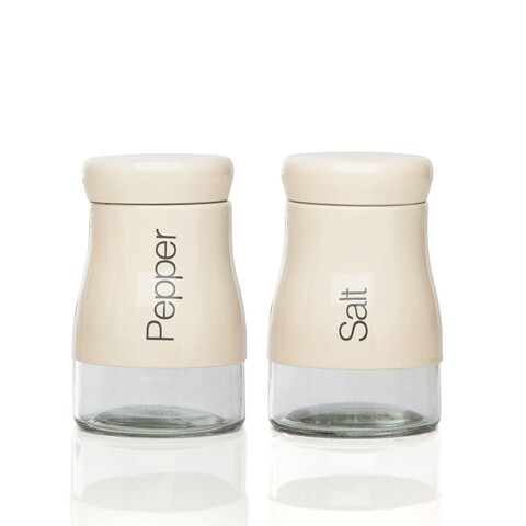 Set 2 solnite sare/piper Cream, Sabichi, 12.2 x 9.2 x 6 cm, sticla, crem