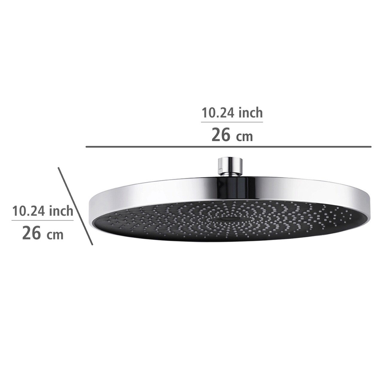 Cap de dus superior, Wenko, Soft Shower, Ø 26 cm, plastic, gri/negru - view 14