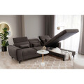 Coltar extensibil dreapta 4 locuri ELTAP, Foble, 267x196x100 cm, lemn/poliester, maro inchis