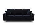 Canapea extensibila 3 locuri, Moghan, Micadoni Home, BL, 235x100x88 cm, catifea, albastru inchis