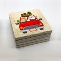 Set 4 suporturi de pahar TBA30211, Taylor, 10x10x1 cm, piatra, multicolor