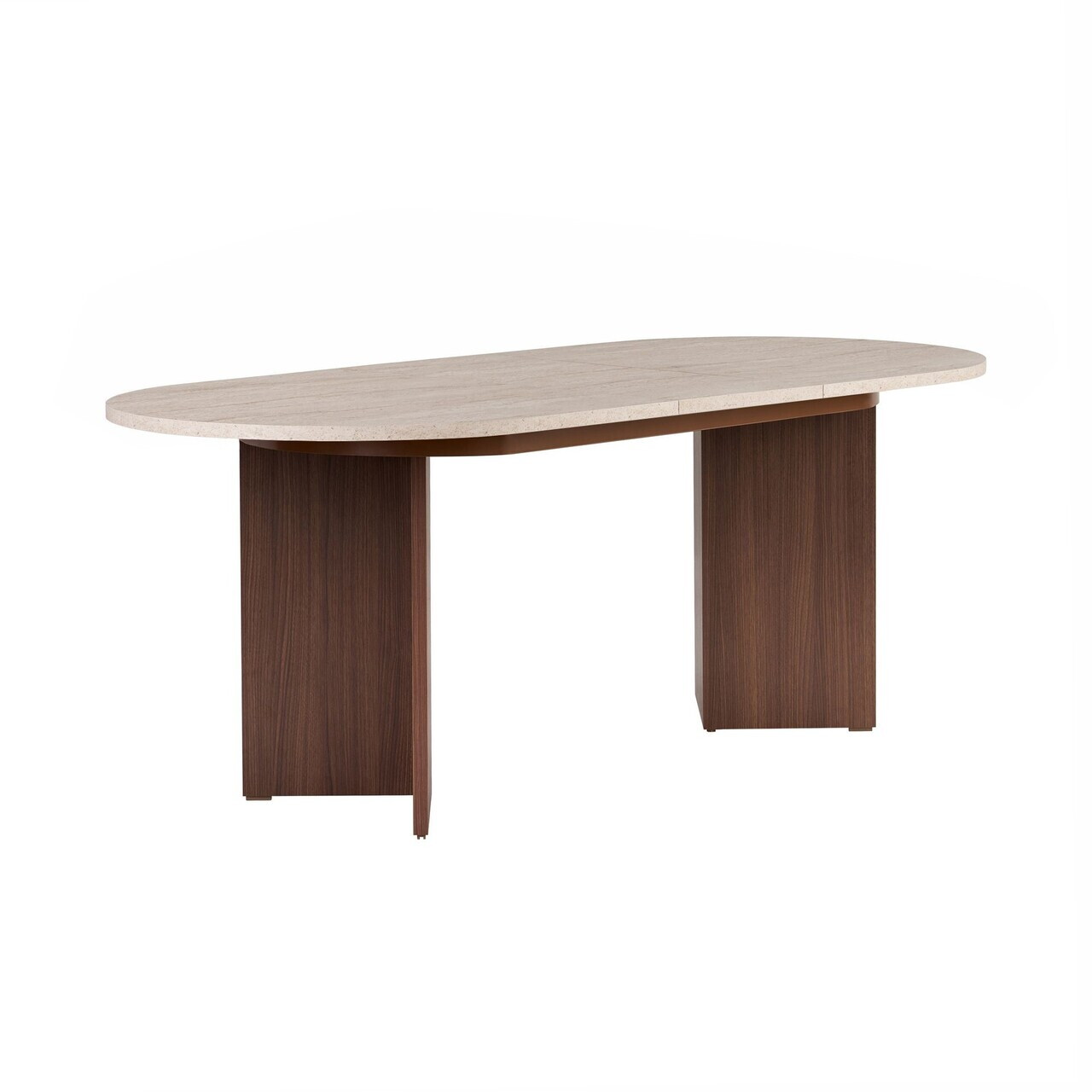 Masa extensibila, Nordure, Sorell, 160x75x90 cm, PAL, Travertin / Nuc Milano — imaginea 4