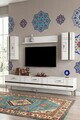 Comoda TV, Hanah Home, Ilay, 180x41x30 cm, Alb / Argintiu