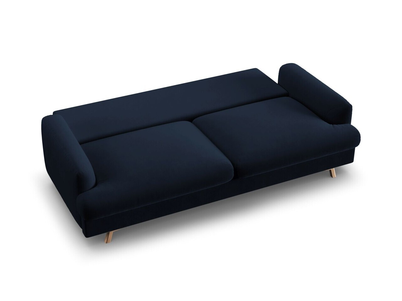 Canapea extensibila 3 locuri, Naomi, Micadoni Home, 233x110x95 cm, catifea, albastru regal — imaginea 7