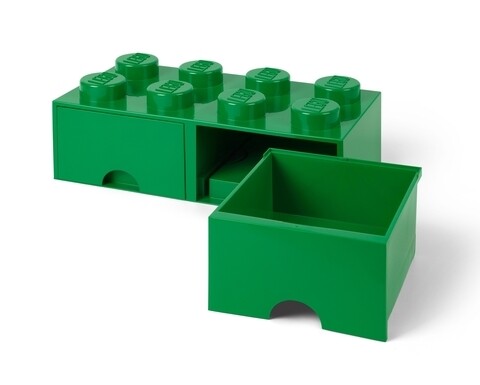 Cutie de depozitare LEGO, 2 sertare, 940 ml, polipropilena, verde