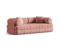 Canapea extensibila 3 locuri, Kemi, Cosmopolitan Design, 206x95x70 cm, catifea, roz