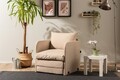 Canapea extensibilă cu 1 loc, Futon, 859FTN2884, Metal , Bej
