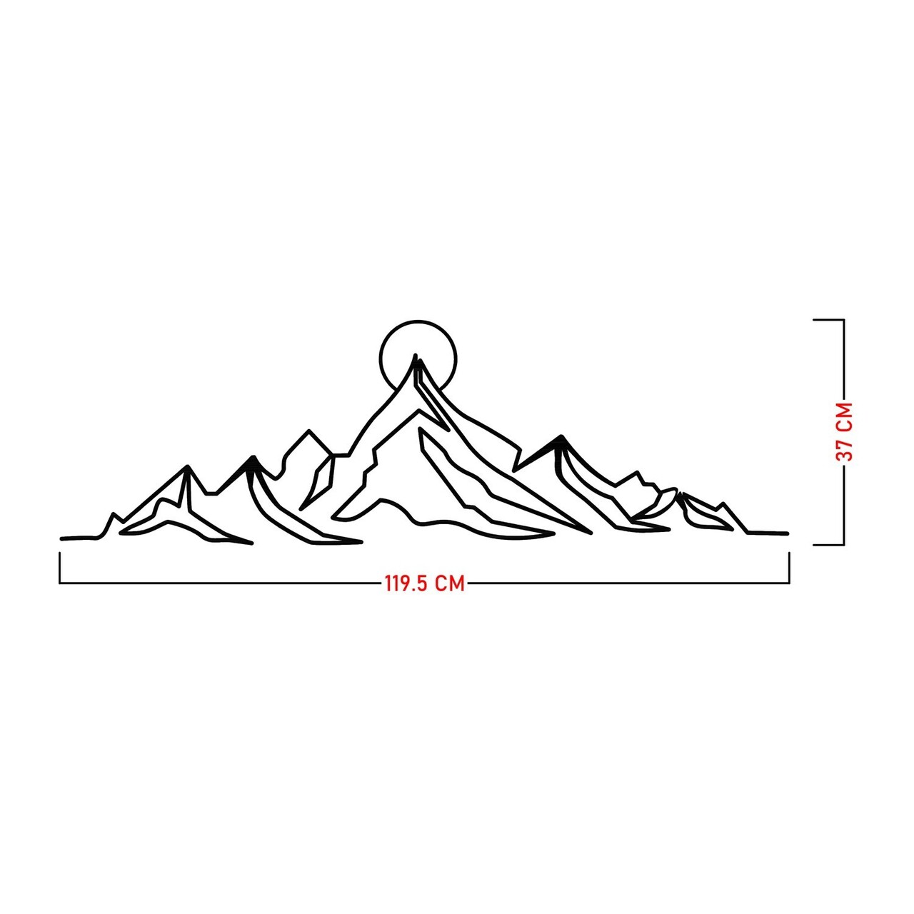 Decoratiune de perete, Everest, Dimensiuni: 119,5 x 37 cm, Negru - view 7
