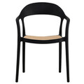 Scaun de gradina Ember, Pakoworld, 52.5x56.5x81 cm, polipropilena cu protectie UV, alb/negru