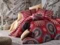 Lenjerie de pat pentru o persoana, 3 piese, amestec bumbac, Nazenin Home, Hula, rosu