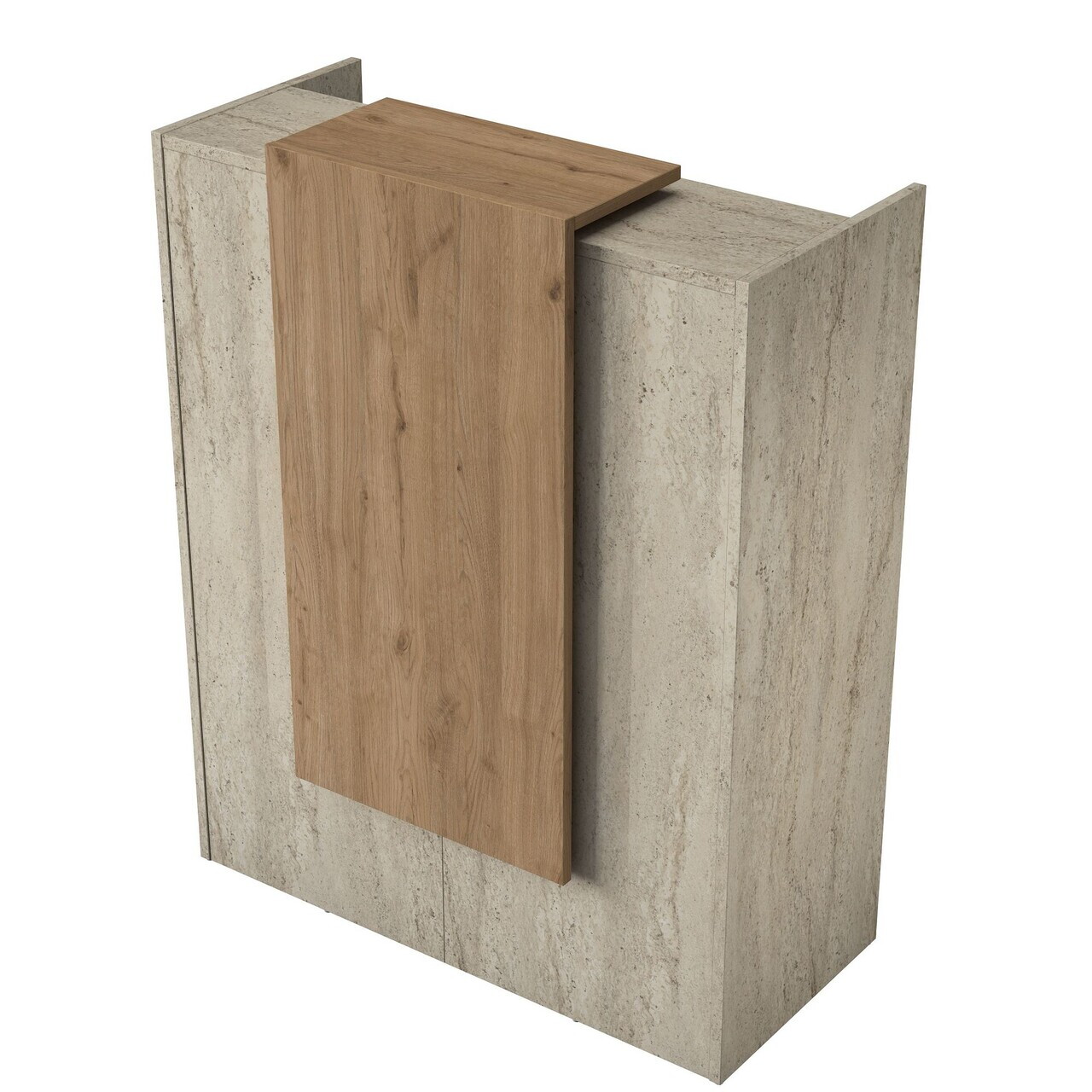 Masa de receptie, Hanah Home, MA104, 90x110x40 cm, PAL melaminat, Travertin / Nuc - view 10