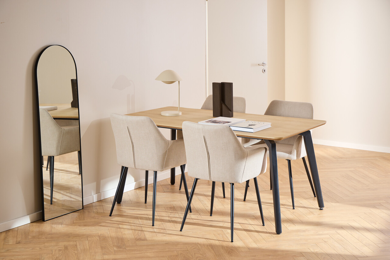 Scaun Lizzy, Actona, 59x59x85 cm, tesatura structurata/otel, bej - view 8