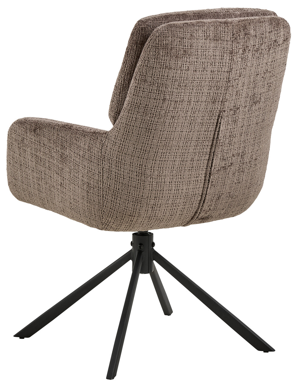 Scaun Edgar, Actona, 61x67x94 cm, rotativ, tesatura Chenille/otel, maro pudrat - view 12