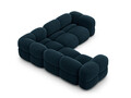 Coltar simetric 4 locuri, Loretto, Cosmopolitan Design, 250x250x68 cm, catifea, albastru petrol inchis